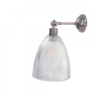 Prismatic Railway Glass Wall Light in Antique Silver